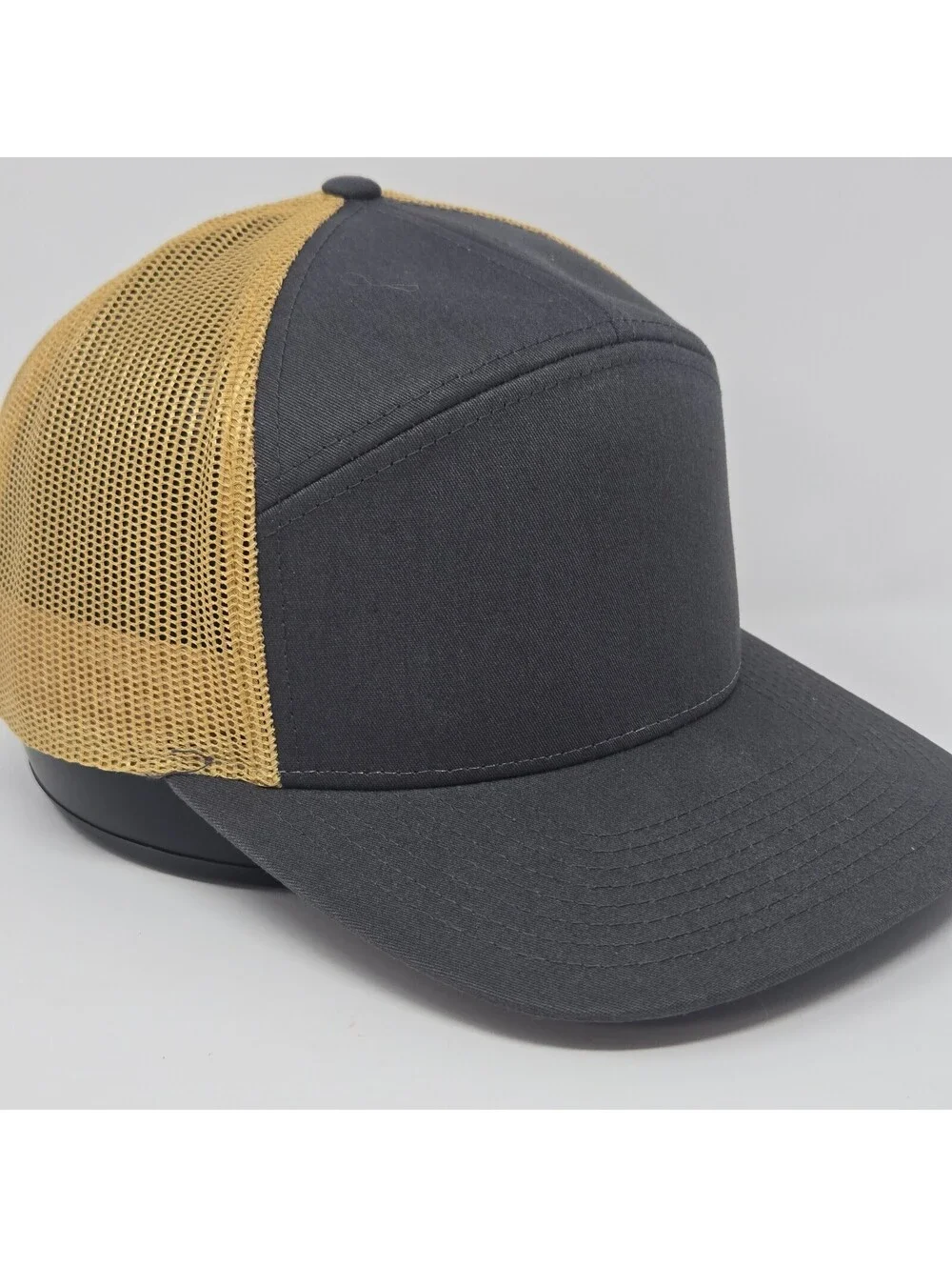 Richardson 168 Trucker Hat Cap Gray Mustard Mesh Adjustable Snapback Blank